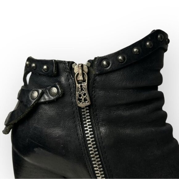 A.S. 98 Black Studded Side Zip Ankle Booties 39 - Picture 8 of 12